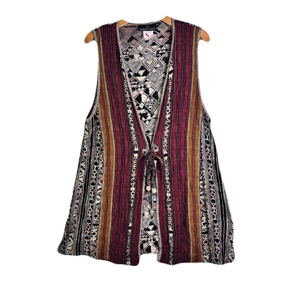 Carole Little Tops - CAROLE LITTLE Vintage Sleeveless Vest w/a geometric & striped pattern Womens 8